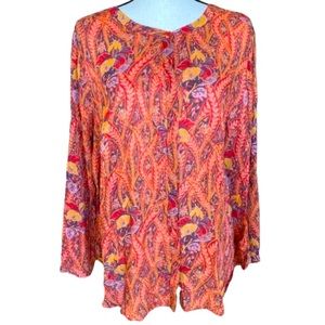 Lucky Brand Floral Button Blouse